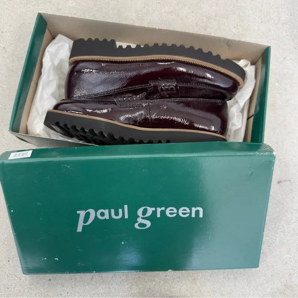 Paul Green Natasha LF Black Crinkled Patent Leather Loafers - Size 7.5 - Picture 2 of 9